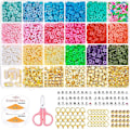 Miniatyrbillede 1 af 5: Lerperler til Armbåndsfremstillingssæt, 5080 stk Acsergery Gave Flad Perler til