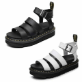 Miniatyrbillede 5 af 5: Dames Mode Chunky Sandaler Tyk Sål Stropper Blok Flatforms Sko Sommer Ny Størrelse WHITE 39