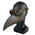 Miniatyrbillede 4 af 5: Mask Halloween Kostume Fugl Lang Næb Beak Pu Læder Steampunk Gray