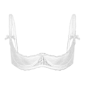 Miniatyrbillede 1 af 5: Dame 1/2 Kop Push Up Underwire Lace BH Lingeri Åben Brystkop BH Toppe Justerbar Rem Svampepolstret BH Undertøj White A S