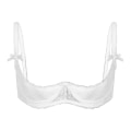 Miniatyrbillede 1 af 5: Dame 1/2 Kop Push Up Underwire Lace BH Lingeri Åben Brystkop BH Toppe Justerbar Rem Svampepolstret BH Undertøj White A XL