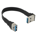 Pikkukuva 3 / 4: Usb 3.0 -kaapeli litteä Usb-jatkokaapeli uros-naaras datakaapeli oikea kulma 90 astetta Usb3.0 jatkokaapeli