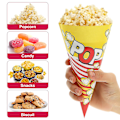 Miniatyrbillede 3 af 3: 100 stk Popcorn Papirposer med Spidse Spidser Kegleformede Godbidsposer til Popcorn Slik