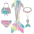 Miniatyrbild 1 av 5: 5-pack flickor sjöjungfru svans badkläder barn sjöjungfru Ariel cosplay kostym fantasi strand bikini Set 3 140
