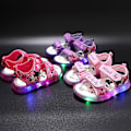Pikkukuva 3 / 5: Mickey Minnie LED-valot Mukavat Sandaalit Tytöt Lenkkarit Prinsessa Ulkoilukengät Lasten Valoisa Glow Vauva Lapset Sandaalit Purple 24-Insole 15.0 cm