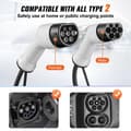 Miniatyrbilde 4 av 5: Type 2 til Type 2 EV Ladekabel Elbilkabel 32A 5m 7kW TPU