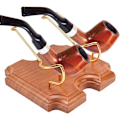 Miniatyrbillede 1 af 5: Tobaksrør Stativ - Rørtilbehør Rørstativ - Naturlig Massivt Træ Rørstativ Holder 1 stk 12*12*1.8cm