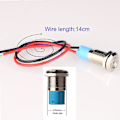 Miniatyrbilde 5 av 5: 5 stk 10mm 230V AC LED Metall Vanntett Indikatorsignallampe (gul)