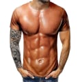 Pikkukuva 2 / 5: Miesten 3D-paita Bodybuilding Simuloitu Lihaspaita Alaston Iho Rinnassa Lihas Tee Paita S