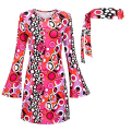 Pikkukuva 1 / 2: 70-luvun ja 80-luvun Hippi-asusetti Disco-asu Pääpanta Mekko Cosplay-juhlat Lahjat Dark Pink XL
