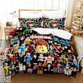 Miniatyrbild 1 av 3: R11 Roblox 3D-tryckt Sängklädesset Täcke Överkast Kuddfodral Barnpresent US QUEEN 228x228cm