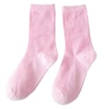Miniatyrbillede 1 af 5: Farverige Strømper Tynde Bomuldsstrømper Bløde Åndbare Høj Elastiske Strømper Til Voksen Barn Pink And White Adult
