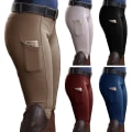 Pikkukuva 2 / 5: Naisten taskulliset ratsastushousut, joustavat, lantiota kohottavat Khaki XL