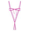 Miniatyrbilde 1 av 4: Kvinners Erotisk Sexy Micro Mini G-streng Thong Bikini Bodysuit Gjennomsiktig Blonderi Undertøysett Stroppeløs BH Topp Suspender Truser Bunn Rose