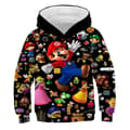 Super Mario Trykk Barnehettegensere Langermet Hettegenser Pullover Sportstopper F 5-6 Years