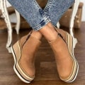 Miniatyrbilde 3 av 5: Kilehælsko for kvinner i solide farger, runde tå, kilehæl, casual sko, trendy Navy Blue 35