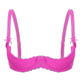 Miniatyrbillede 1 af 5: Dame 1/2 Kop Push Up Underwire Lace BH Lingeri Åben Brystkop BH Toppe Justerbar Rem Svampepolstret BH Undertøj Rose A S