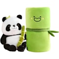Pikkukuva 1 / 5: 9,8 tuuman (24,9 cm) Panda-pehmolelu, söpö Panda-pehmolelu halaamassa bambua, Panda ja bambuputkisetti 2 kpl, tukeva Panda-pehmolelu asuu bambussa