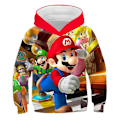 Pikkukuva 1 / 2: Super Mario -painatuksella varustettu lasten huppari, pitkähihainen, huppu, urheilupaita C 8-9 Years