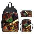 Miniatyrbild 1 av 5: 2024 Nya Teenage Mutant Ninja Turtles Skolväska Axelväska Pennväska 3-pack 16\" Ryggsäck Cartoon Tryckt Väskor Pojkar Födelsedagspresent T-11