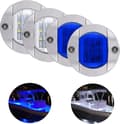 4 Pak Led Bådslys 12v Rundt Marine Lampe Led Hængslet Lys Til Båd Dæk white blue