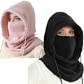 Miniatyrbild 2 av 4: Vinterhuva Balaclava - Polyestervävd Vindtät Varm Halskrage med Huva för Utomhusaktiviteter khaki