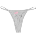 Pikkukuva 1 / 5: Hellokitty Puuvilla Ohuet Olkaimet Seksikäs Stringit Matala Vyötärö Saumattomat Anime Sarjakuva Kuromi Alusvaatteet Naisille Yksinkertaiset Ribbineulotut T-housut HARMAA 2 GREY 2 S