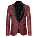 Miniatyrbilde 1 av 2: Menners Sequin Casual Blazer til Bryllup og Fest red M