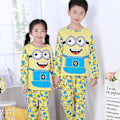 Miniatyrbild 1 av 2: Barnens flicka pojke tecknad pyjamas set lång pyjamas PJs nattkläder nattkläder Minions 5-6 Years