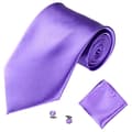 Herr Mode Enfärgade Kostymer Slipsar Manschettknappar Näsduk Set Smokingkostym Purple