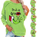 Miniatyrbilde 2 av 3: Julegenser for kvinner Grinch Vinter Langærmet Pullover B B L
