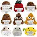 Miniatyrbild 1 av 5: Positiv Energibombe Potatis-Kram-Plush-Docka Handsydd i Ull med Kort Rolig Julgåva Heminredning Hög Kvalitet TT