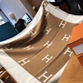 Miniatyrbilde 4 av 4: Rutete H Filt Cashmere Blanding Heklet Bærbar Grå WELLNGS