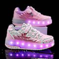 Miniatyrbillede 3 af 5: Børns Sneakers Dobbelthjulede Sko Led Lys Sko Q7-yky Pink 31