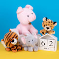 Miniatyrbild 3 av 5: Plushdjur med söt form och skakande huvuddesign, mjukt material, stoppad djurdocka för present Jiyuge 15cm Leopard