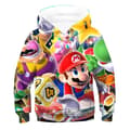 Super Mario Trykk Barnehettegensere Langermet Hettegenser Pullover Sportstopper B 6-7 Years