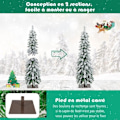 Miniatyrbillede 4 af 4: COSTWAY kunstigt LED-juletræ 120 cm - Sneflokket - 100 tofarvede lys, 11 dynamiske tilstande, timer - 225 PVC-grene