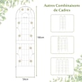 Miniatyrbild 4 av 4: COSTWAY Metal Garden Trellis Set om 2 180x50cm - 3 i 1 växtstöd - Elegant mönster - Klätterväxter, Rosor, Grönsaker - Vit