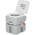 Miniatyrbillede 1 af 6: COSTWAY WC Bærbart campingtoilet 10L affaldstank 20L skyllepumpeniveauindikator Roterende afløb