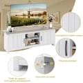Miniatyrbillede 2 af 4: COSTWAY 60" tv-stativ med 4 rum 2 døre 2 kabelstyringshuller, til stue, soveværelse, 145 x 39,5 x 49,5 cm, Grå