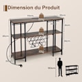Miniatyrbillede 4 af 4: COSTWAY vinstativ til 15 flasker - integreret ladestation, glasholder - industriel flaskeholder - brun