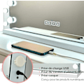 Miniatyrbild 6 av 6: COSTWAY Hollywood Makeup Mirror LED Touch Control Belysning, 10X förstoring, Bluetooth-högtalare, 3 färger justerbar