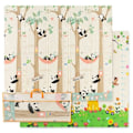 Miniatyrbillede 1 af 4: COSTWAY Plegelegetæppe til Baby 200 x 180 cm - Dobbelt Sidemulighed - Transporttaske - Vandtæt XPE Foder uden BPA - Panda Giraff, Panda