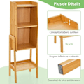 Miniatyrbillede 3 af 4: COSTWAY 4-lags bambus reol, fritstående hylde, til lille plads, soveværelse, stue, køkken, 26,5 x 37 x 113 cm