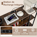 Miniatyrbillede 3 af 4: COSTWAY vinstativ til 15 flasker - integreret ladestation, glasholder - industriel flaskeholder - brun