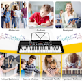 Miniatyrbillede 5 af 6: COSTWAY Digitale Klaver 61 Taster, 300 Rytmer, 300 Timbrer, 50 Demos, 3 Undervisningsmuligheder, LED Skærm, Mikrofon, Notestativ