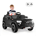Miniatyrbild 1 av 4: COSTWAY Chevrolet Elbil 12V/7 Ah för barn, 2,4G Fjärrkontroll, 2 Motor, LED, Horn, MP3, 3-6 År, 25 kg, Svart
