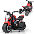 Miniatyrbild 1 av 6: 2 i 1 elektrisk motorcykel för barn 6V - COSTWAY - 2/3-hjulskonvertering - i 18-36 månader - LED-strålkastare - Musik - Horn - Röd Röd