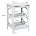 Miniatyrbillede 4 af 4: COSTWAY Sæt med 2 3-lags sengebord, enkelt og moderne sidebord, til soveværelse, stue 40 x 40 x 61 cm, hvid Vit