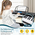Miniatyrbillede 4 af 6: COSTWAY Digital Klaver med 61 Tangenter, Stativ, Taburet, 300 Klangfarver, 300 Rytmer, 50 Demonstrationer, Mikrofon, Hovedtelefoner